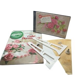 Vtg Wilton Cake Decorating Practice Board Set, Easel, Decorating Book & More
